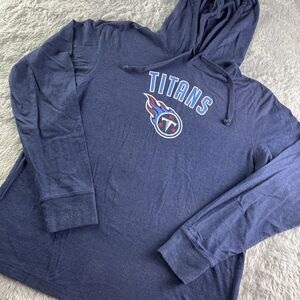 Tennessee Titans Shirt Mens Medium Blue White Red Hoodie Pullover NFL Football